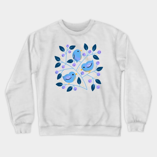 Blue Birds Crewneck Sweatshirt by SashaKolesnik